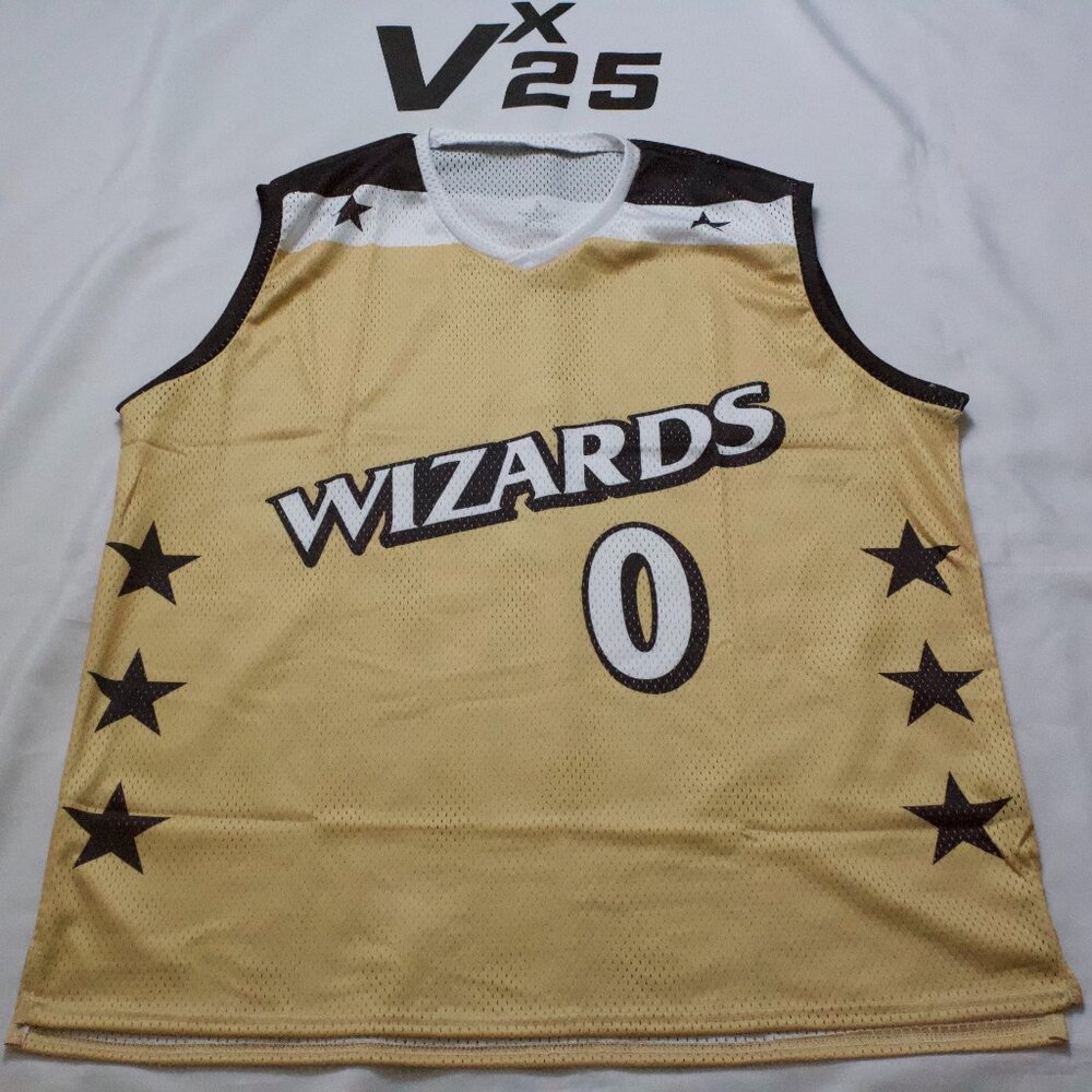 NEW Men's Washington Wizards Gilbert Arenas Gold Throwback Mesh Jersey XL